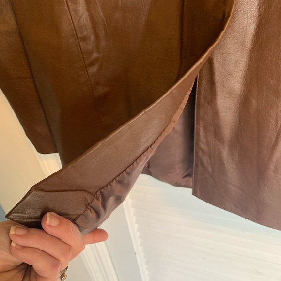 Adam Spencer men’s brown leather 2 button sport coat size 42R - Picture 6 of 8
